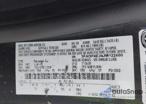 2018 Ford Fiesta Se from USA, damaged, VIN 3FADP4EJ4JM122600